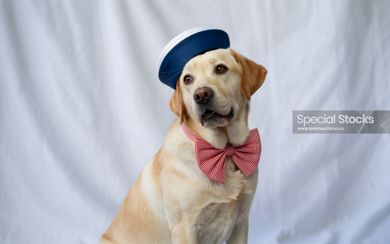 A photograph of a cheerful Labrador Retriever dog - Animals - labrador retriever, dog, golden coat