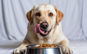 Eating food image of Labrador Retriever