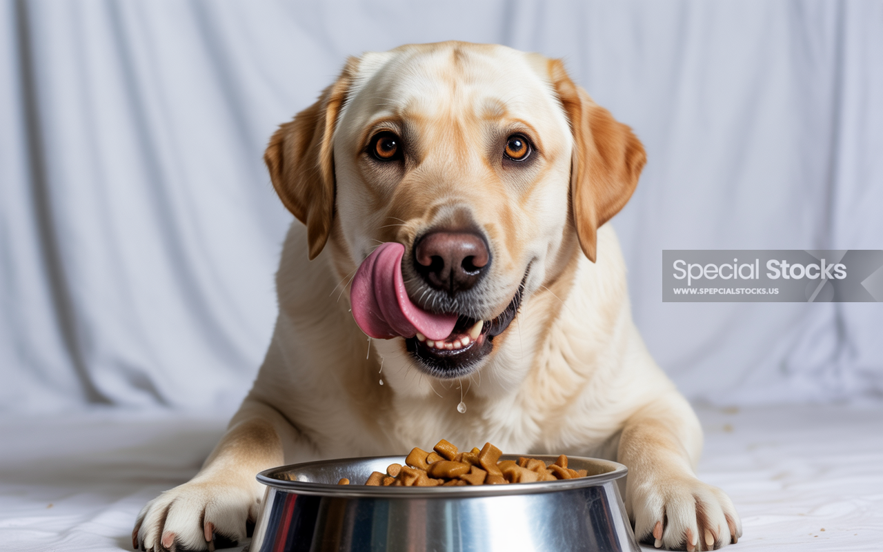 Eating food image of Labrador Retriever - Animals - labrador retriever, eating, food