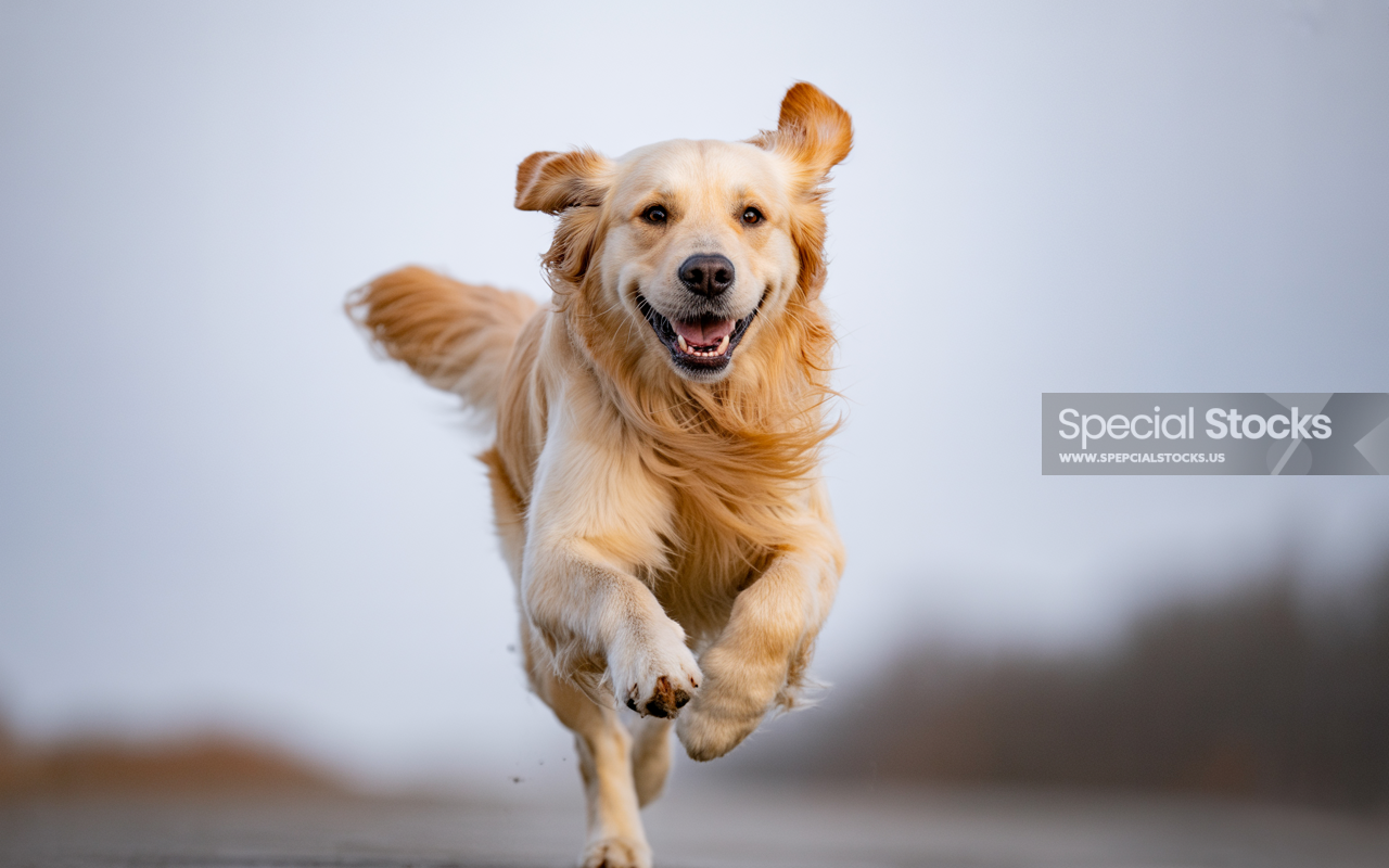 photograph of a joyful Golden Retriever - Animals - golden retriever, dog, joyful