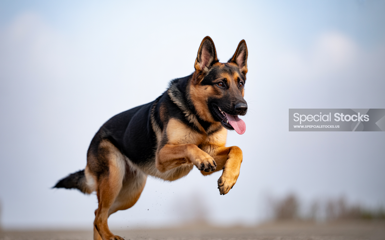 A Photograph Of A Spirited German Shephed - Animals - dog, dogs, german shepherd